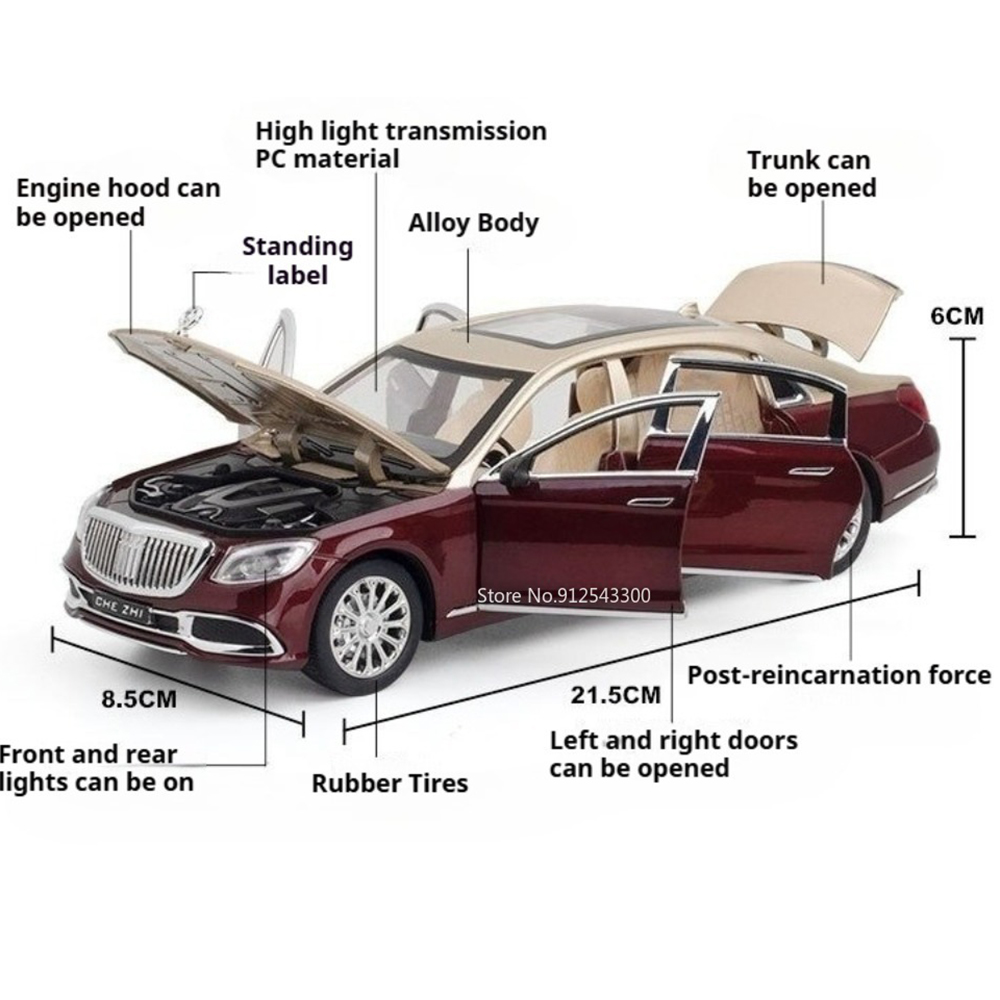 1:24 Scale 62S S600 Car Model  - Lighting Mcqueen Bedroom Decor recension och pris